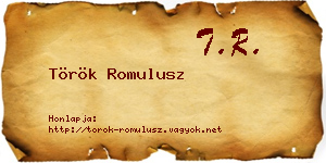 Török Romulusz névjegykártya